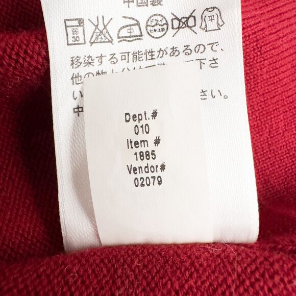 Eddie Bauer Cotton Cashmere Two Button Cardigan Womens Petite Large Red Holiday - Picture 15 of 15